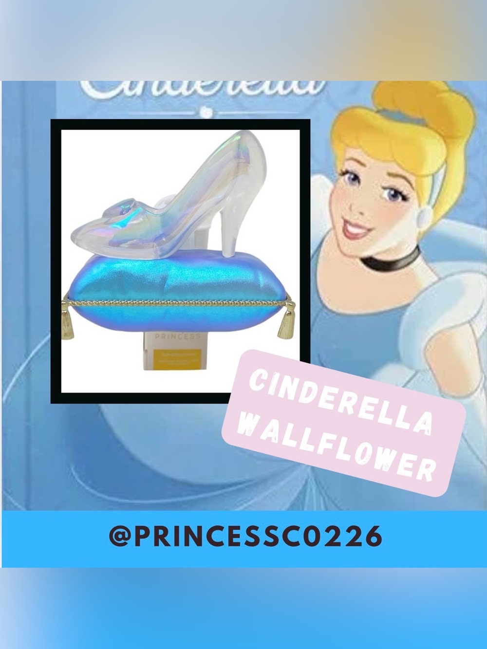 Bath & Body Works Princess Cinderella Wallflower - Blue & Gold